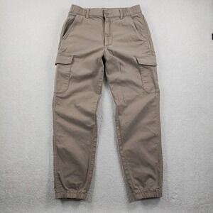 Uniqlo Cargo Jogger Pants Men's S (30x27) Khaki Cotton Canvas Stretch Utility